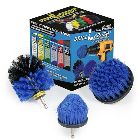 Drill Brush Power Scrubber By Useful Products 5 in W 5 in L Brush, Blue B-S-4CO-QC-DB